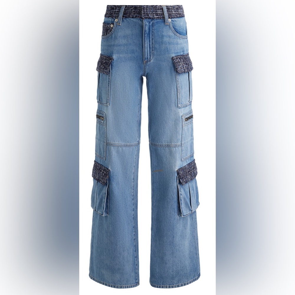 Alice + Olivia Cay Baggy Denim Cargo Jeans - Picture 6 of 9